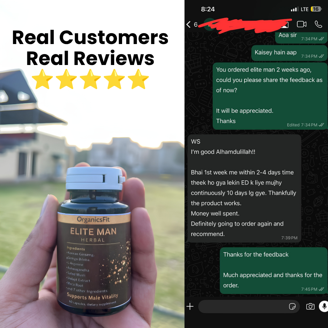 Elite Man™ | 60 Herbal Capsules | 100% Natural Formula